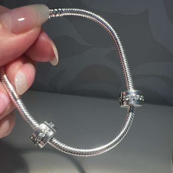 PAIR • Sparkling Spacer Clip Charms - Picture 8 of 13